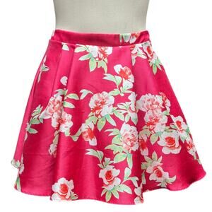 B. Darlin Pink Floral Flare Skirt 5/6